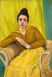 Dame sitzend in einem Korbsessel - Koloman Moser — Ansicht des Kunstwerks