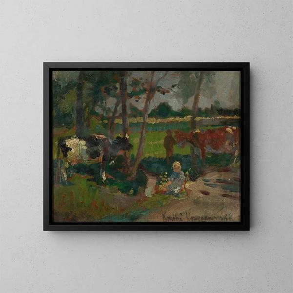 Landschaft - Konrad Krzyżanowski — gerahmtes Bild an der Wand