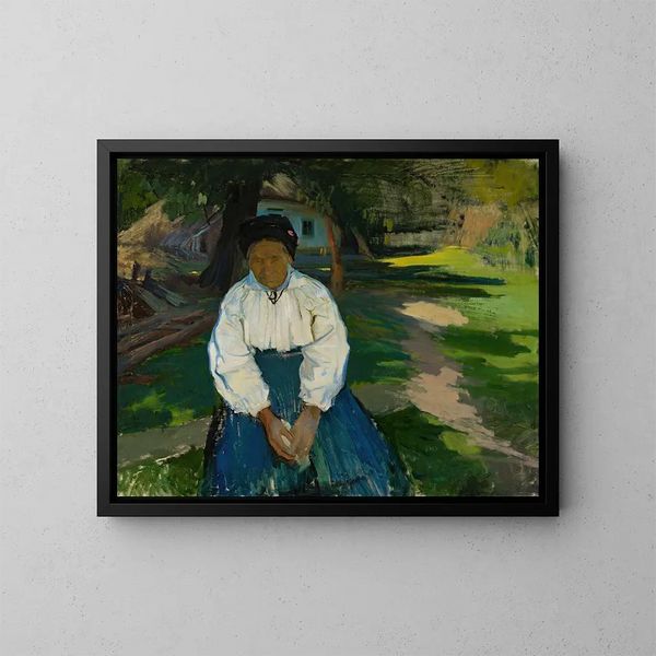 Frau aus der ukrainischen Landbevölkerung - Konrad Krzyżanowski — gerahmtes Bild an der Wand