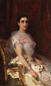 Portrait einer Eleganten mit einem Fächer - Konstantin Egorovich Makovsky — Ansicht des Kunstwerks