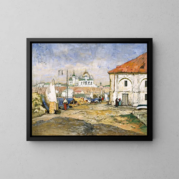Quai in der Altstadt - Konstantin Ivanovich Gorbatov — gerahmtes Bild an der Wand