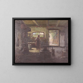 Altes Schmiedegemälde - Konstantin Stoitzner — gerahmtes Bild an der Wand