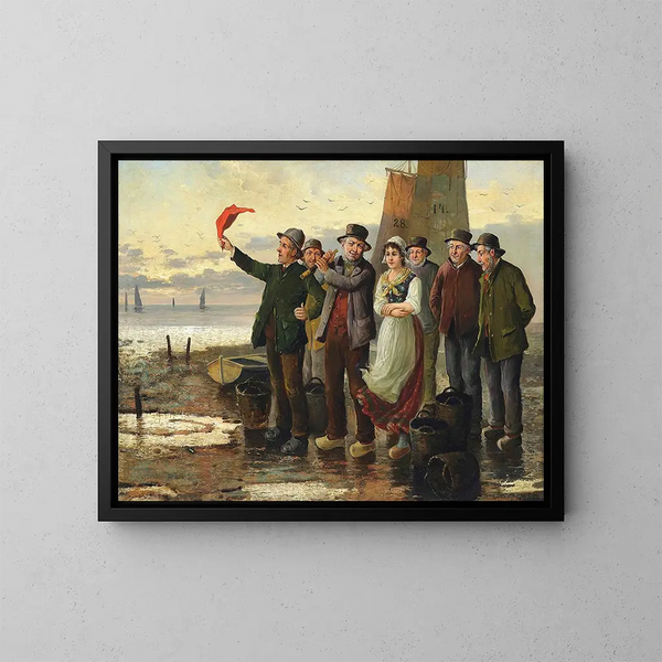 Warten auf den Fisch - Konstantin Stoitzner — gerahmtes Bild an der Wand