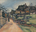 Häuser im Dorf mit figurativem Gemälde - Konstantin Bauer — Ansicht des Kunstwerks