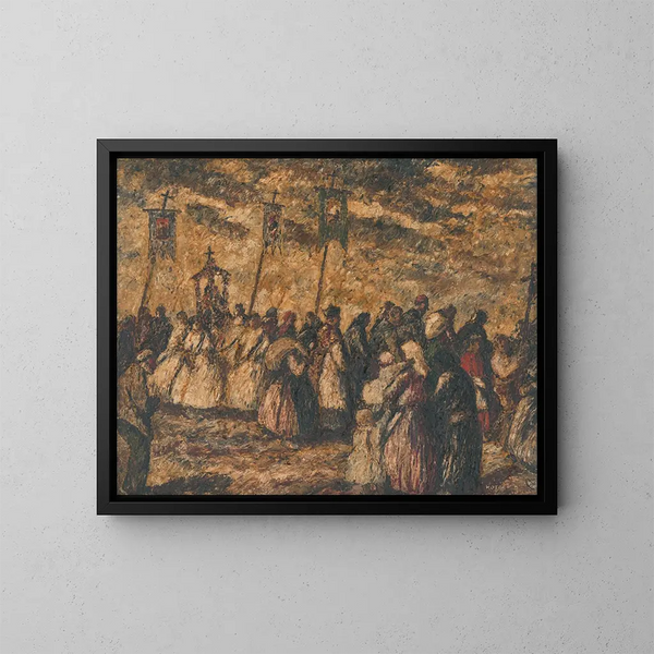 Prozession von Dedinsko - Károly Kotász — gerahmtes Bild an der Wand