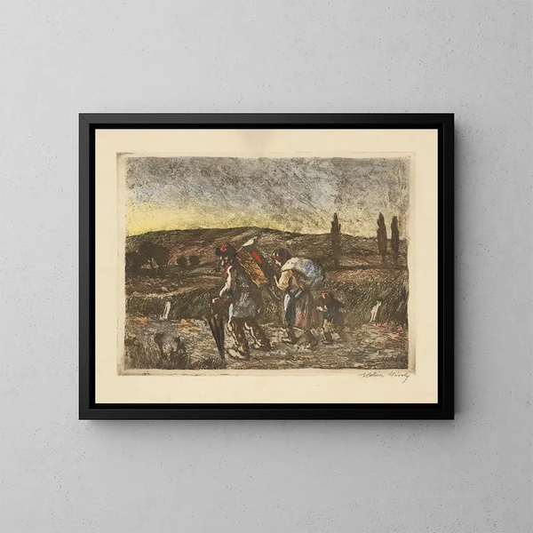 Rückkehr der Familie - Károly Kotász — gerahmtes Bild an der Wand