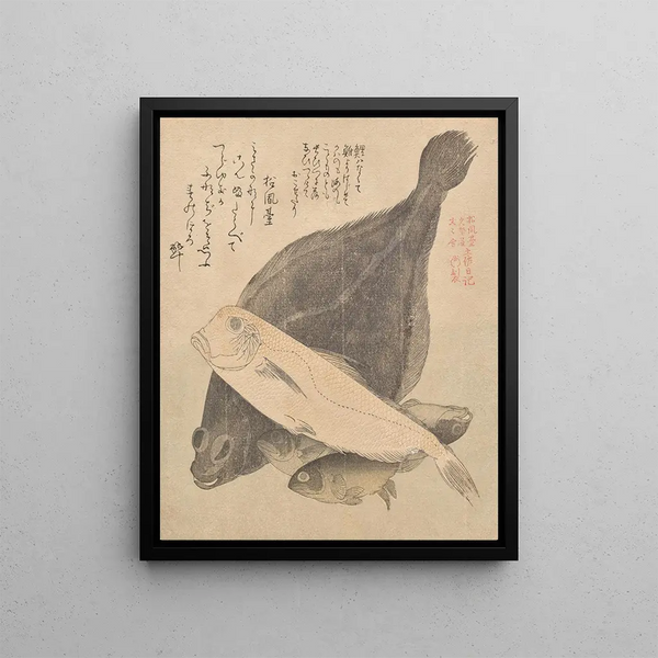 Kubo Shunman - Flounder Tilefish and Three Crucian Carp from the series Tosa Diary Tosa nikki.webp