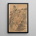 Frauen im Wind - Kubo Shunman — gerahmtes Bild an der Wand