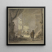L'intérieur d'une maison, à la fenêtre, deux hommes et une femme au premier plan, un homme vu de dos - Hendrik Meyer — gerahmtes Bild an der Wand