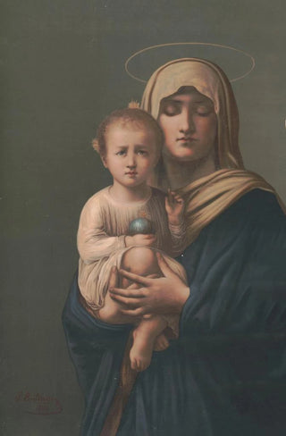 L Coillagi - Madonna and Jesus holding the world.webp