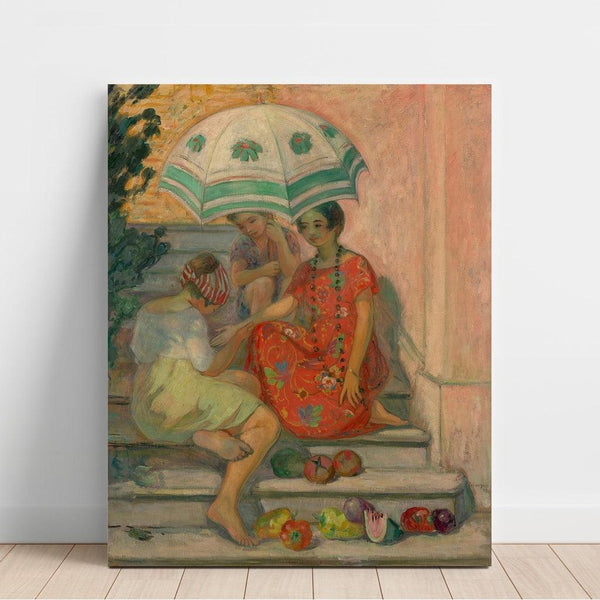 Reproduktion des Gemäldes La Diseuse de Bonne Aventure, Sainte-Maxime - Henri Lebasque