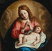 La Madone et l'Enfant - Giovanni Battista Salvi da Sassoferrato — in einem Innenraum präsentiert