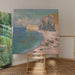 Reproduktion des Gemäldes La Plage et la Falaise d'Amont - Claude Monet