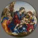 Die Heilige Familie mit Johannes dem Täufer und Margarete - Filippino Lippi — in einem Innenraum präsentiert