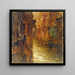 Das Straßenbild La rue de Bivre vue du boulevard Saint-Germain, inondations de 1910 - Germain Eugène Bonneton — gerahmtes Bild an der Wand