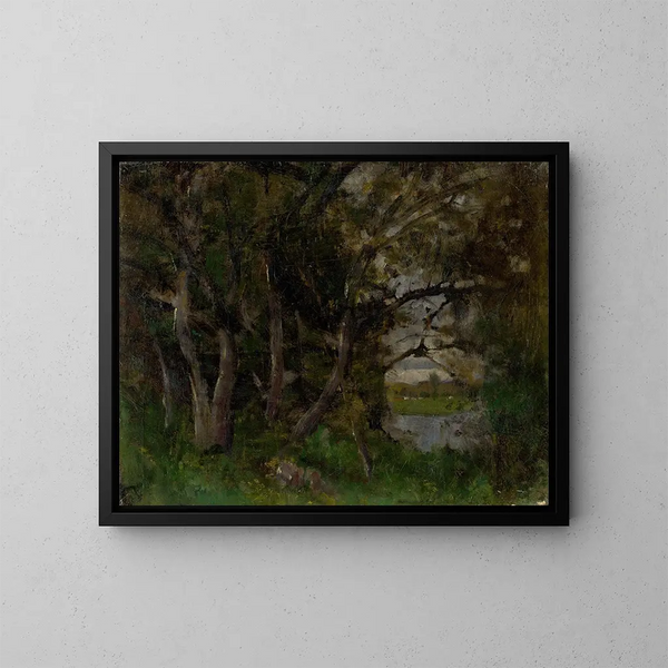 Motiv des Abendendes in einem Park in Strky - Ladislav Mednyánszky — gerahmtes Bild an der Wand