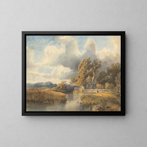 See in einem Schweizer Park - Ladislav Mednyánszky — gerahmtes Bild an der Wand