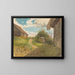 Landschafts-Gemälde zwischen Heuhaufen - Ladislav Mednyánszky — gerahmtes Bild an der Wand