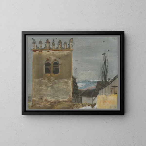 Der Glockenturm von Strky - Ladislav Mednyánszky — gerahmtes Bild an der Wand