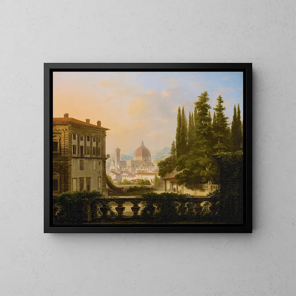 Florenz von den Gärten von Boboli - Lancelot-Théodore Turpin de Crissé — gerahmtes Bild an der Wand
