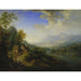 Landschaft mit Fluss von Christian Georg Schütz — in einem Innenraum präsentiert