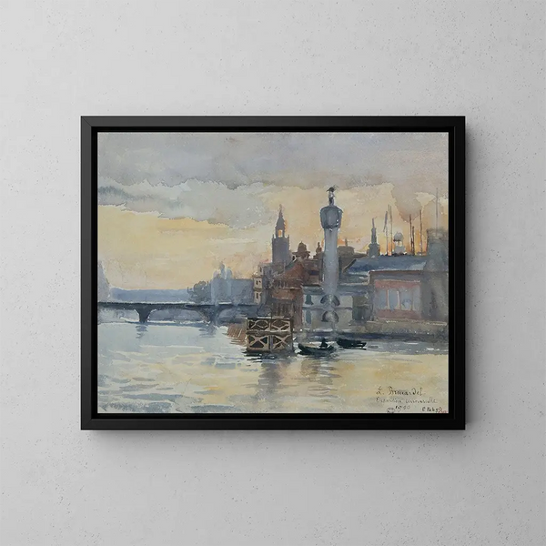 Pavillons am Ufer der Seine, die Ausstellung von 1900 - Laure Brouardel — gerahmtes Bild an der Wand