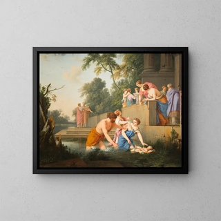 Die Entdeckung Moses' - Laurent de La Hyre — gerahmtes Bild an der Wand