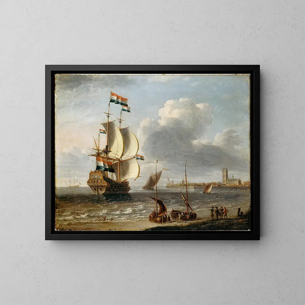 Ein niederländischer Indiaman vor Hoorn - Laureys a Castro — gerahmtes Bild an der Wand