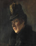 Portrait einer jungen Frau in Pelzkragenmantel und Hut mit Reflex - Laurits Andersen Ring — Ansicht des Kunstwerks