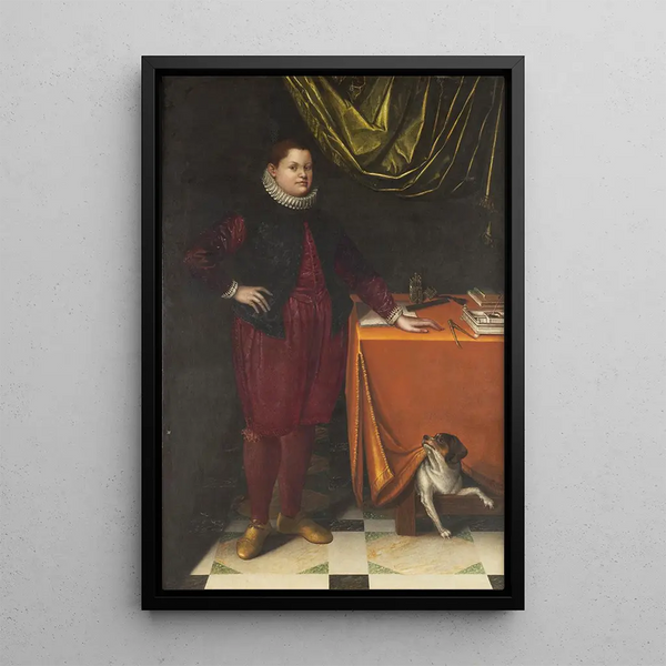 Lavinia Fontana - Portrait en pied dun jeune garon avec son chien.webp