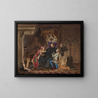 Frédéric Barberousse, der seine Exkommunikation lernt - Lawrence Alma-Tadema — gerahmtes Bild an der Wand