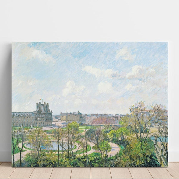 Reproduktion des Gemäldes Der Garten der Tuileries und das Pavillon de Flore, Morgen, Frühling - Camille Pissarro