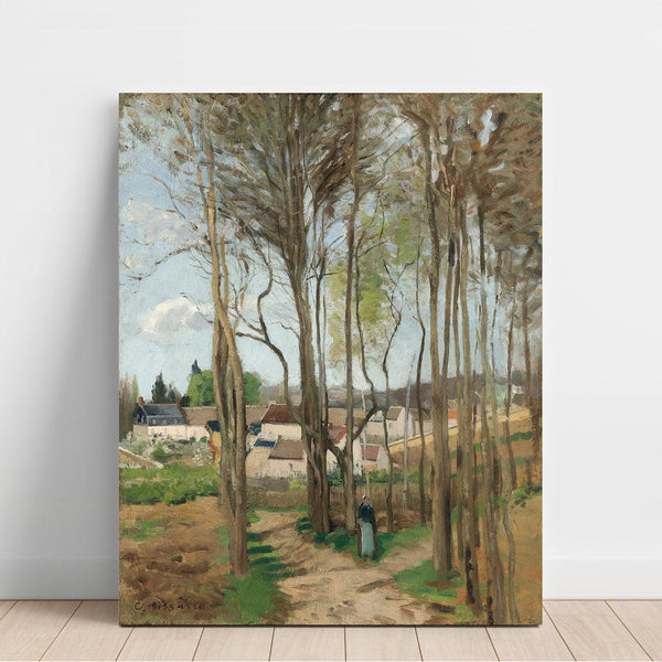 Reproduktion des Gemäldes Das Dorf durch die Bäume - Camille Pissarro
