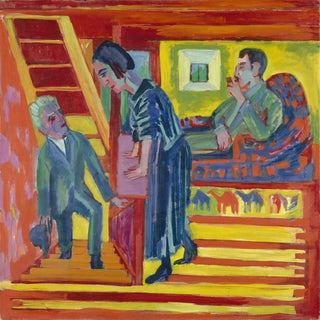 Le couple en visite et le nouvel arrivant - Ernst Ludwig Kirchner