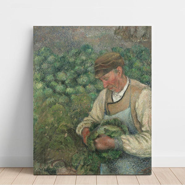 Reproduktion des Gemäldes Der Gärtner - Alter Bauer mit Kohl - Camille Pissarro