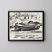 Skizzenblatt mit einem Schiff und einem Mann an Bord - Leo Gestel — gerahmtes Bild an der Wand