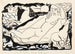 Vénus Vignette für Buch L'art hollandais contemporain von Paul Fierens liegend mit zwei Pferden und zwei Tauben - Leo Gestel — Ansicht des Kunstwerks