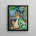 Portrait einer Dame unter einem grünen Regenschirm Frieda Blell - Leo Putz — gerahmtes Bild an der Wand