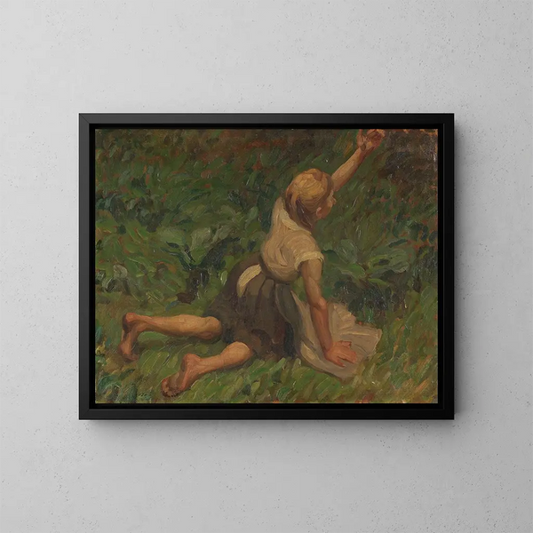Studie über Aschenputtel - Leo Putz — gerahmtes Bild an der Wand