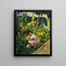 Toni im Blumenbeet - Leo Putz — gerahmtes Bild an der Wand