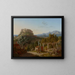 Landschaft mit dem Schloss von Massa di Carrara - Leo von Klenze — gerahmtes Bild an der Wand