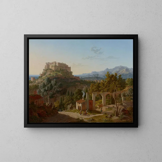 Leo Von Klenze - Landscape with the Castle of Massa di Carrara.webp