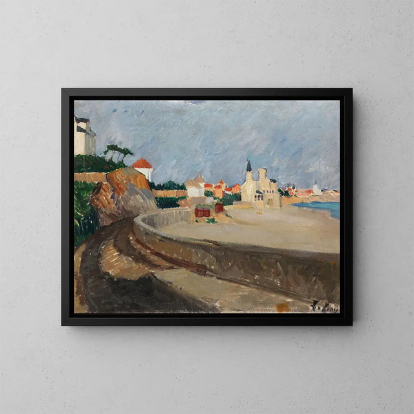 Stadt an der spanischen Küste - Leo von König — gerahmtes Bild an der Wand