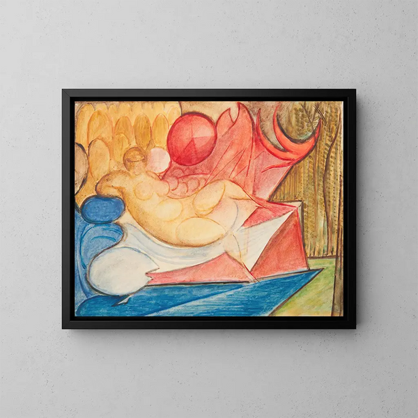 Frau nackt liegend - Leon Chwistek — gerahmtes Bild an der Wand
