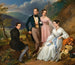 Ein Familienporträt vor dem Schloss Weilburg in Baden - Leopold Fertbauer — Ansicht des Kunstwerks