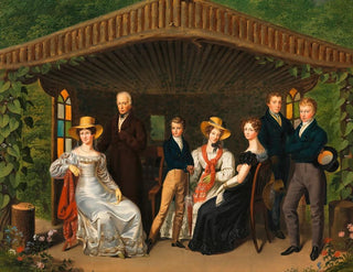 Die kaiserliche Familie um den Herzog von Reichstadt in einer Laube - Leopold Fertbauer — Ansicht des Kunstwerks