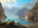 Eine Szene am Königssee mit St. Bartholomä - Leopold Heinrich Vöscher — Ansicht des Kunstwerks