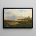 Stadt im Norden Italiens am Seeufer mit Schafherde und Hirte im Vordergrund - Leopold Heinrich Vöscher — gerahmtes Bild an der Wand