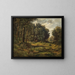 Reh am Teichrand im Wald - Leopold Munsch — gerahmtes Bild an der Wand