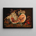 Stillleben mit Wassermelone und Trauben - Leopold Zinngger — gerahmtes Bild an der Wand